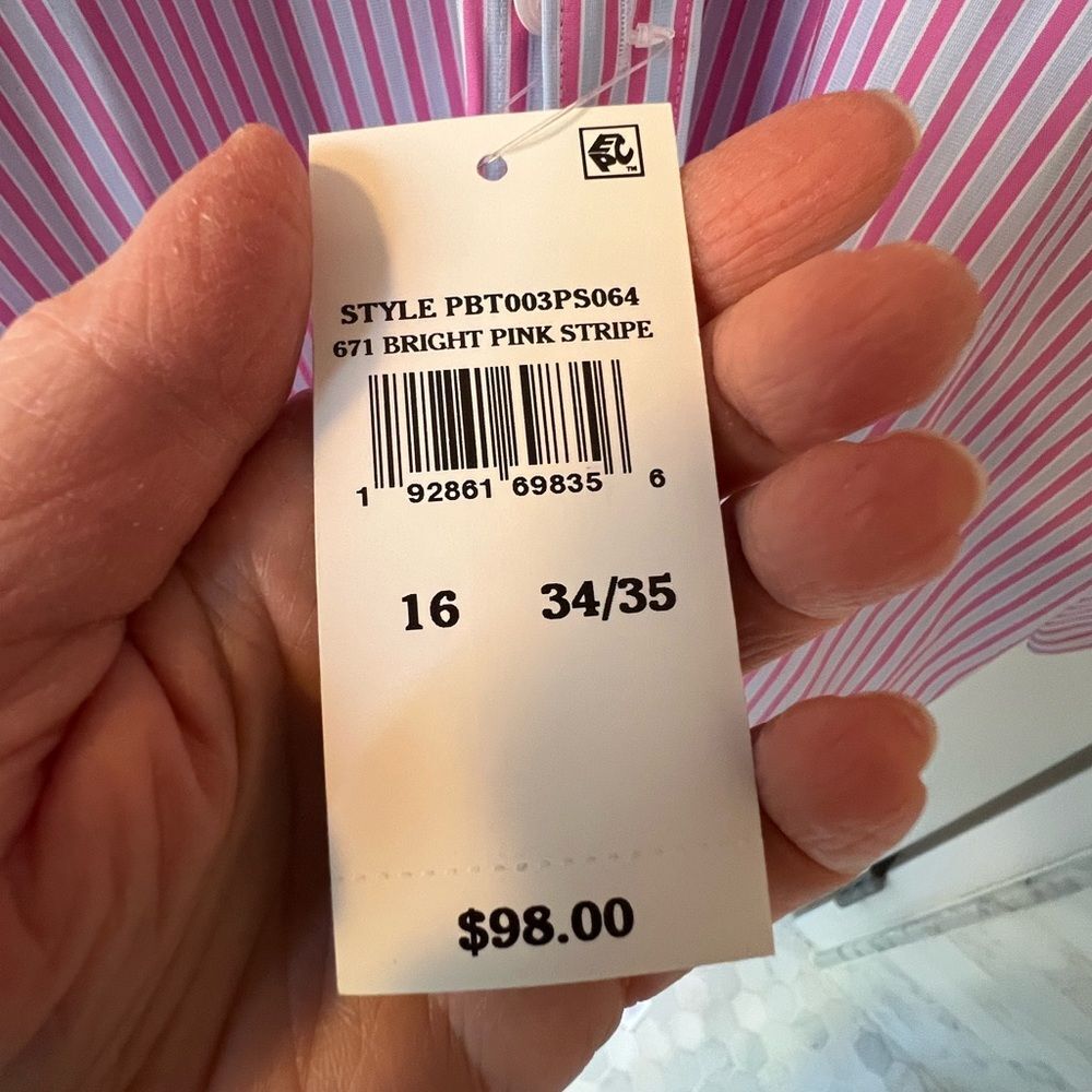 Psycho Bunny Men’s Striped Dress Shirt - Picture 6 of 8